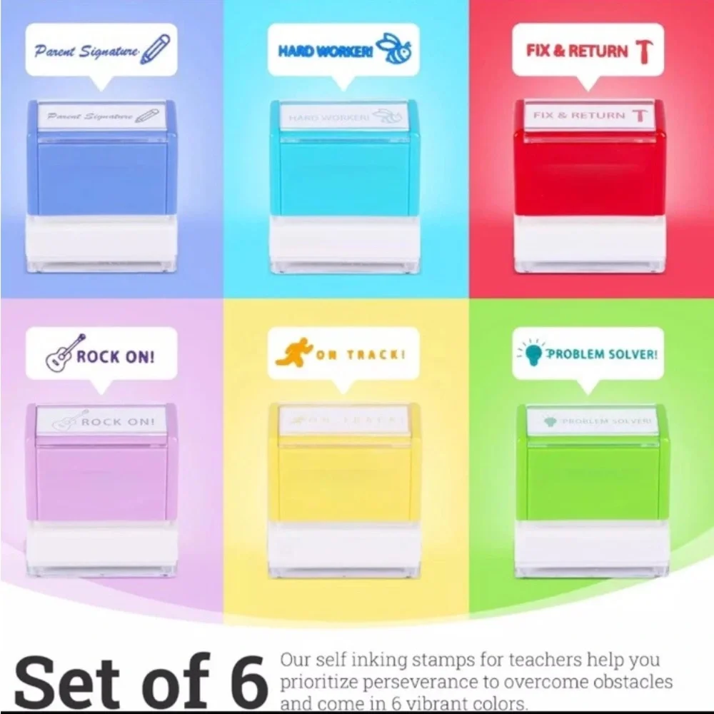 Colorful Motivational Stamps Set